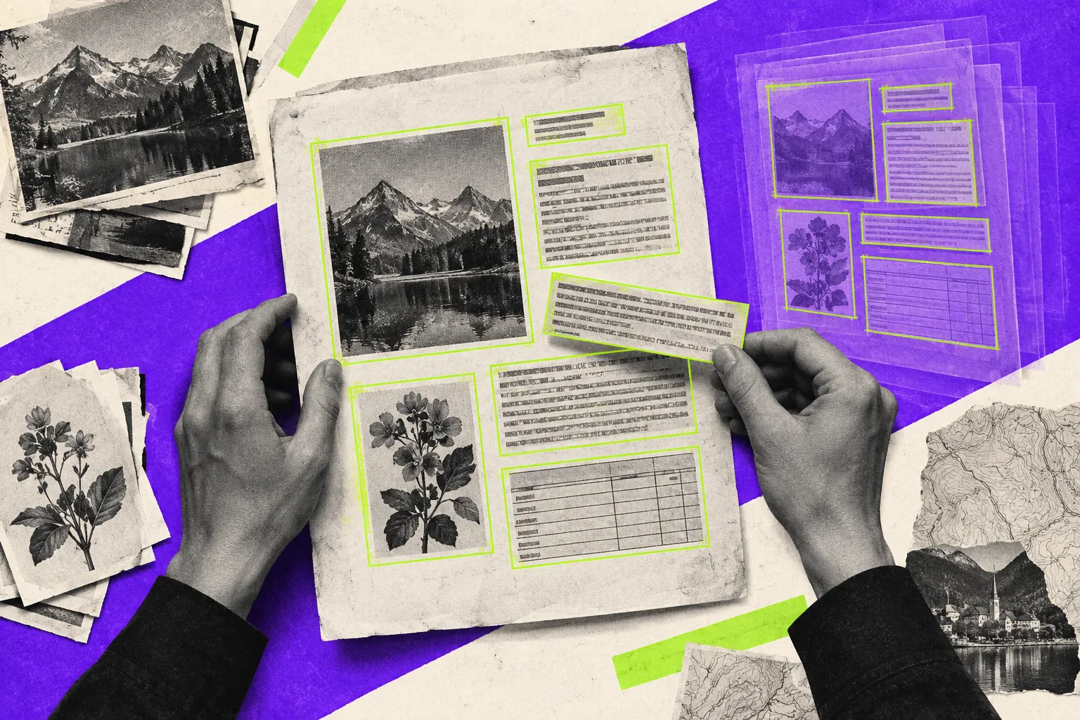 Editorial illustration for Mistral OCR 4 returns the text and its place on the page